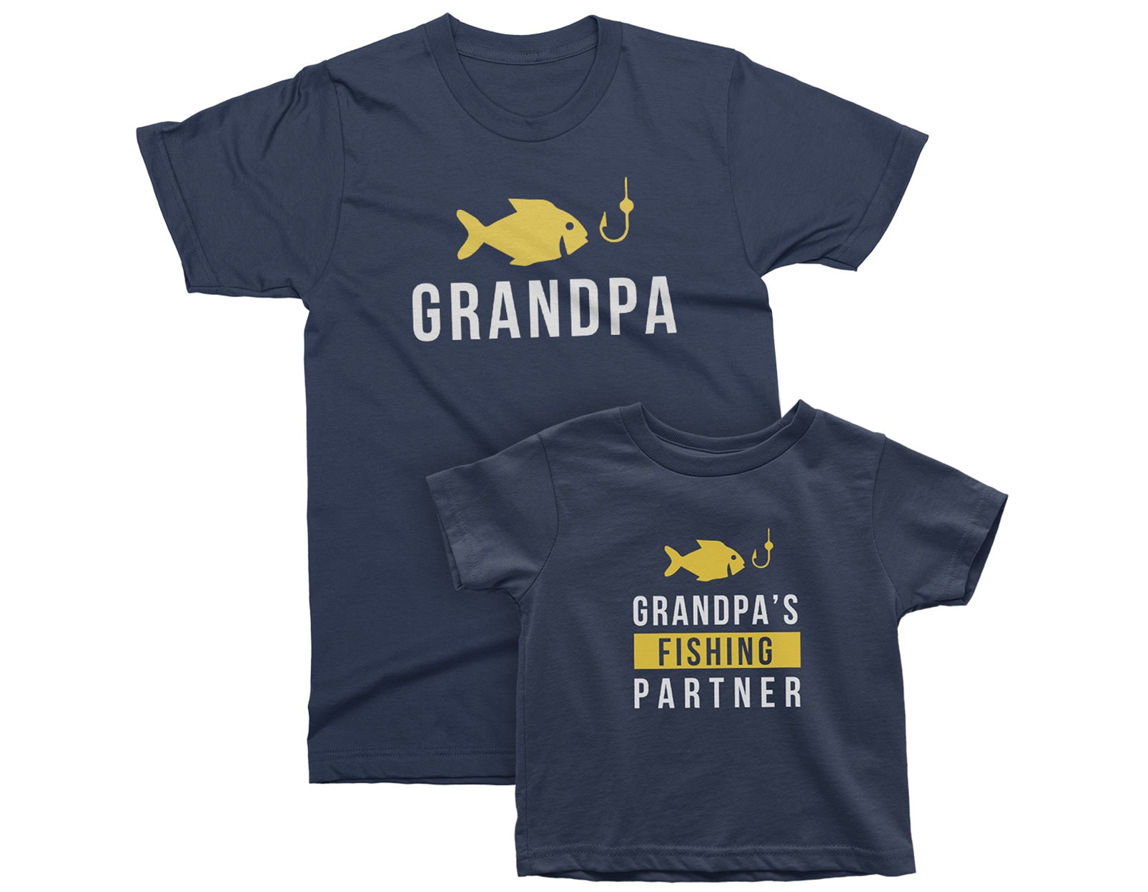 Grandpa & Grandpas Fishing Partner Matching T-shirt Set for