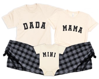 Family Matching Outfit. New Mom Dad Baby - Holiday Outfit. Baby Shower Gift. New mom. Mama Dada Mini Hospital Outfit CHB25