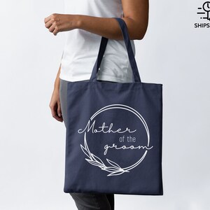 Parents Wedding Gift Tote Bags – Personalized Mother of the Bride & Mother of the Groom Canvas Tote – Wedding Day Keepsake Gift image 10