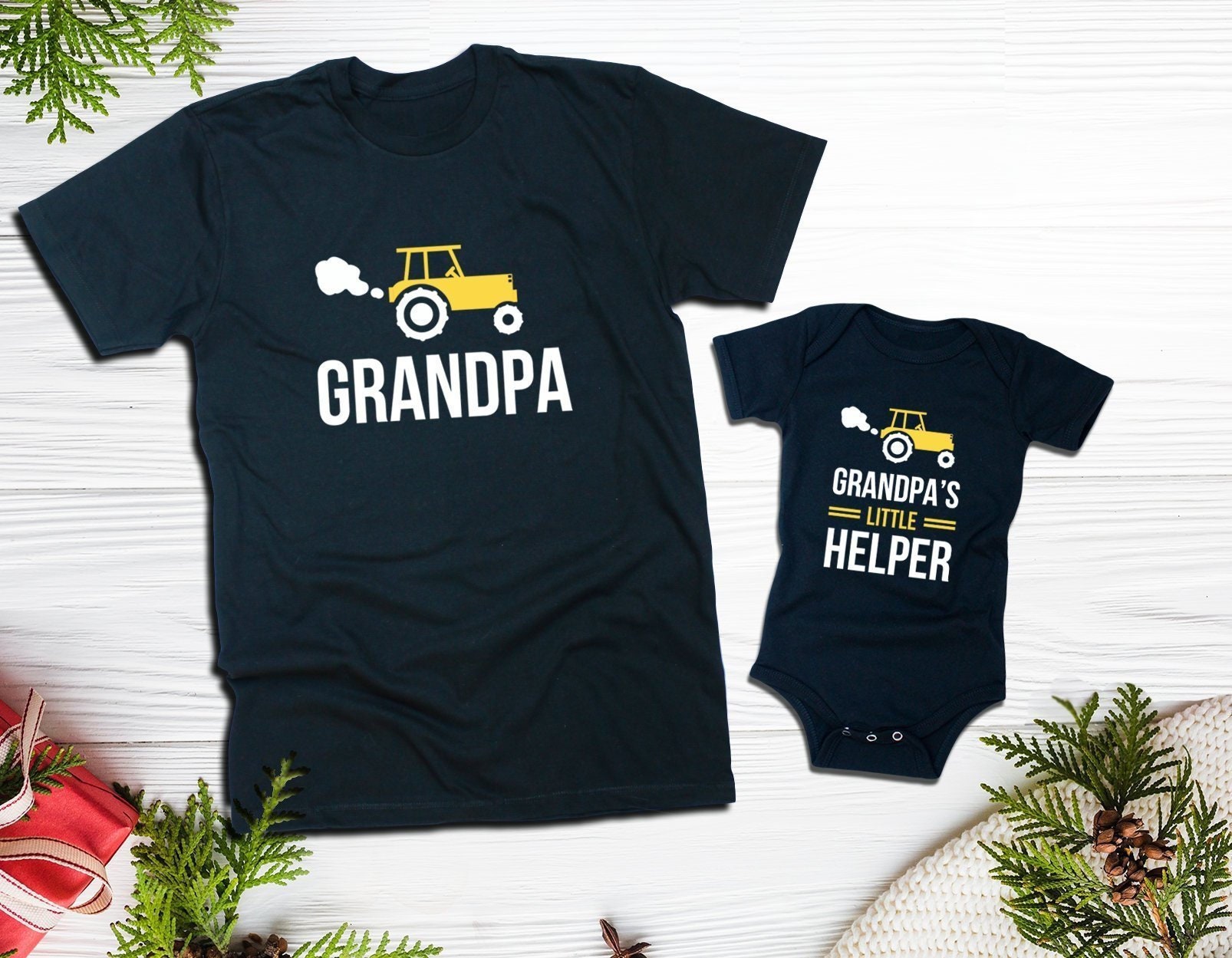 Grandpa Shirt/ Grandpa gift/ Grandpa Grandson Matching Tractor Etsy