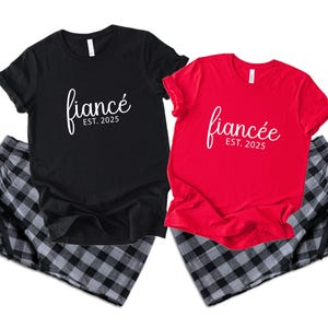 Fiancé & Fiancée Matching Pajamas: Buffalo Plaid Couple Gift