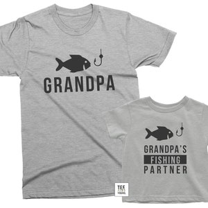 Grandpa and Grandpa's Fishing Partner. Matching t-shirts for Grandpa and grandson/granddaughter. Father's Day / Birthday gift for Grandpa image 5