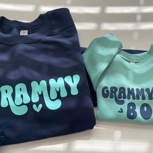 Grammy & Grammy&#39;s boy. Retro Matching grandma - grandson sweatshirts, Grandma Shirt. New grandma gift, Mother&#39;s Day gift for grandma / SN