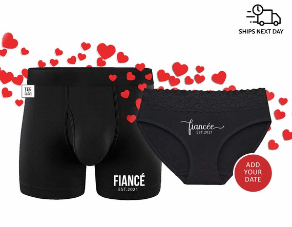 Fiancé & Fiancée Couple Retreat Set Matching Underwear Panties and Boxer  Brief Set Engagement Gift Valentine's Day Gift for Him -  Israel