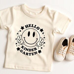 Hello Kindergarten. First day of Kindergarten shirt. Back To School Shirts, 1st Day Of School. Class of 2023, 2024. Toddler Shirt