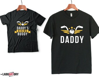 Daddy & Riding Buddy Matching T-Shirts – Father's Day Motorcycle Gift