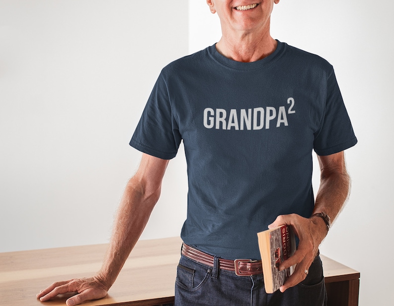 Papa Again. Baby Announcement to Grandpa. Soon to be Grandpa again. Custom Shirt for Second time Grandpa. Pregnancy announcement to Grandpa image 1