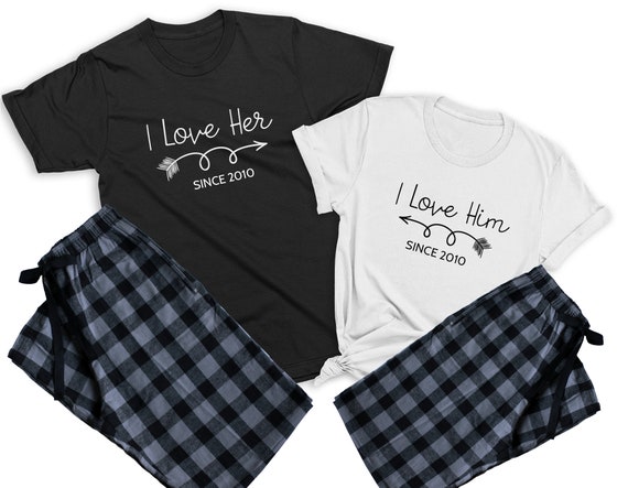matching boyfriend and girlfriend pajamas