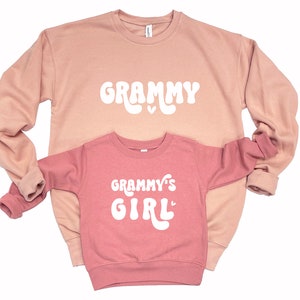 Grammy & Grammy's Girl. Mother's Day gift for grandma. Grandma of Girls. Gift for New Grandma. Matching Grandma and Baby girl. Peach/Mauve