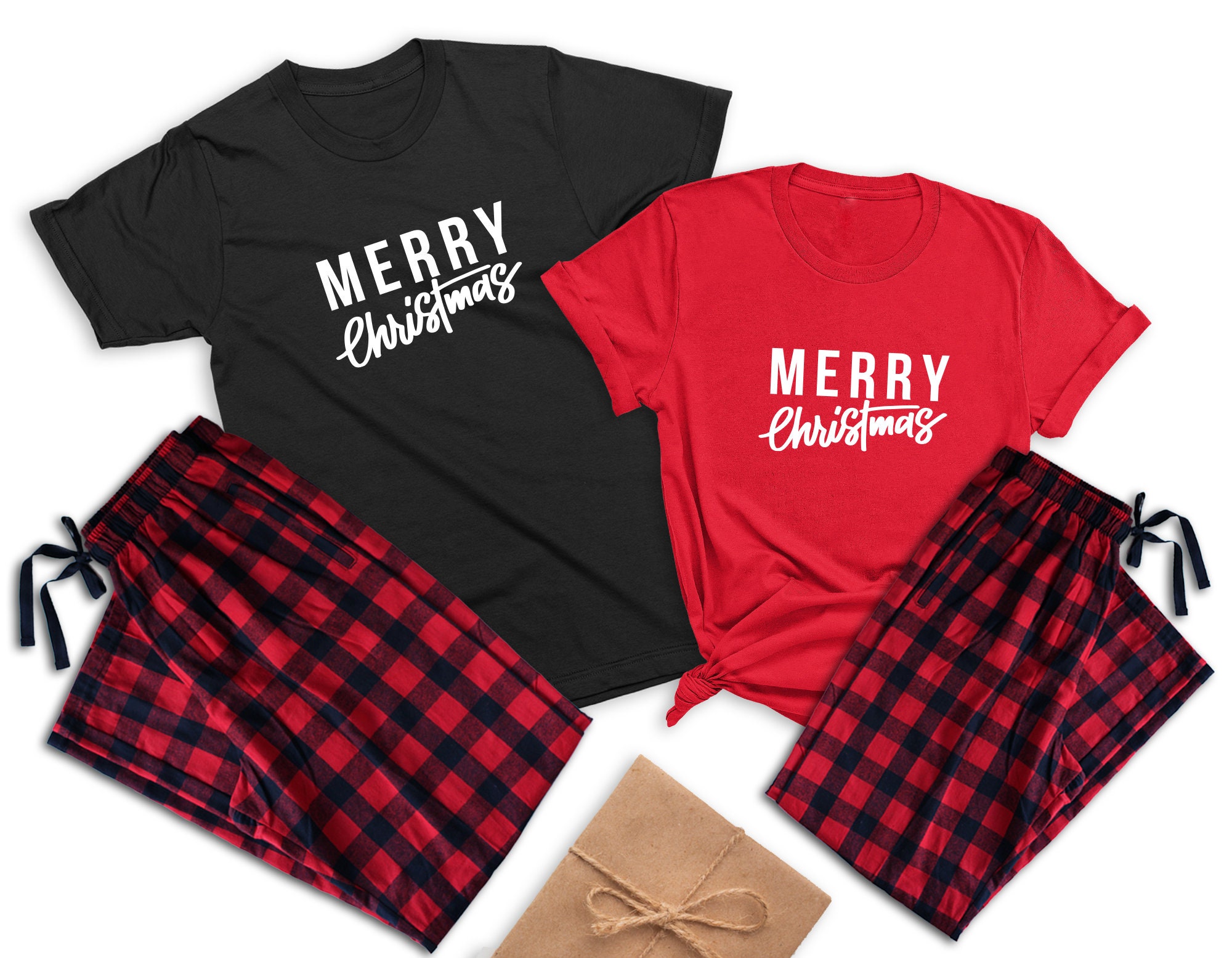 Wifey And Hubby Couple Matching Pajamas Merry Christmas Etsy 