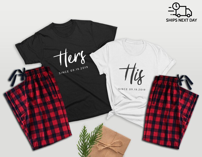 His & Hers Couple Matching Pajamas Honeymoon Outfit Etsy