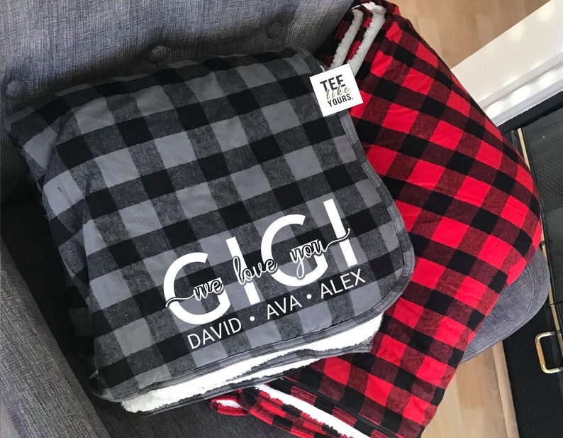 Personalized Grandparent Blanket With Grandkids Names Etsy