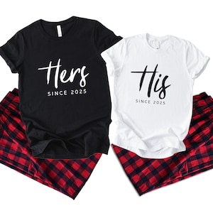 Couple Christmas Pajamas His & Hers | Matching Christmas Pajamas | Custom Holiday Pajamas | Newlywed Christmas Pajamas | RB21