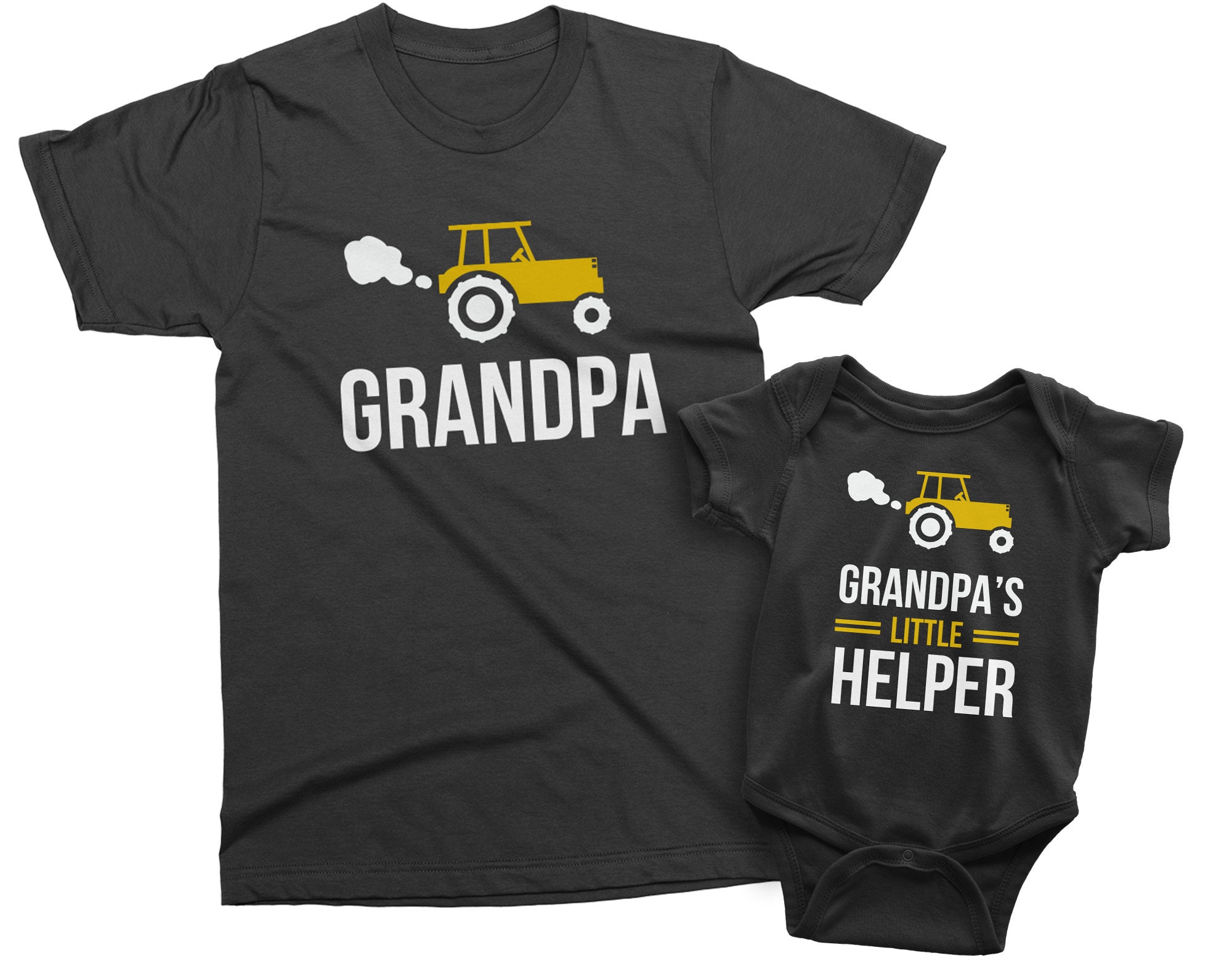 Grandpa and Grandpa's Little Helper. Matching T-shirts for Grandpa