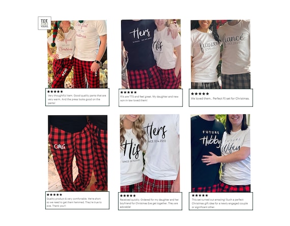 Our First Christmas Engaged Couples Christmas Pajamas Matching Christmas Pajamas Newly Engaged Christmas Pajamas Fiancee Gift G22 R B Etsy Canada
