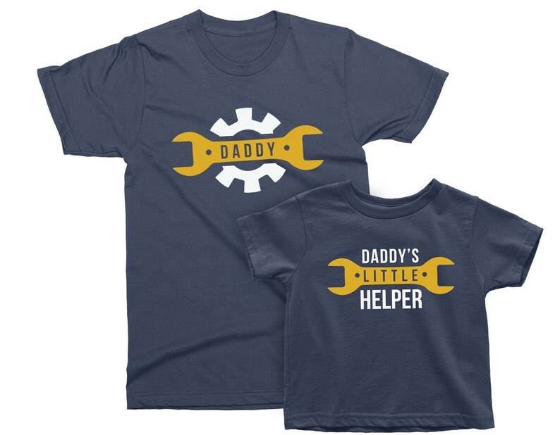 Daddy & Daddy's Little Helper. Father's Day gift for Father, Son, Daughter, Baby. Matching Mechanic T-shirt Set. Father Son matching tees. 