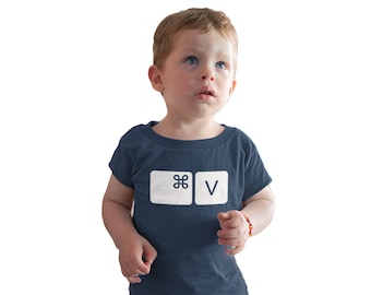 Command C Command V Mac Kids T-shirt Copy and Paste Tees. Ctrl C Ctrl V Shirts for Dad and Kiddo gift set for Father's Day and Birthday