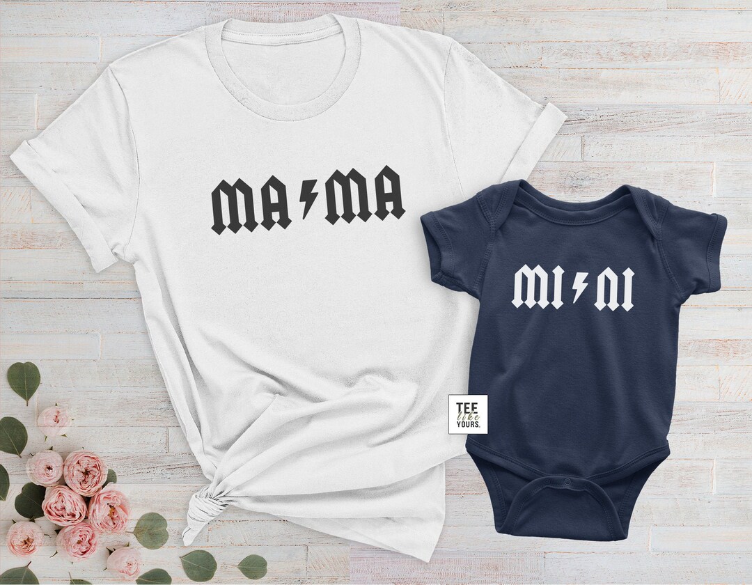 ACDC Mama & Mini Matching Shirt Set: Rock and Roll Mom Gift - Etsy