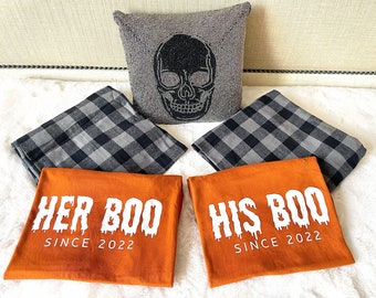 Her Boo & His Boo, Matching Halloween Pajamas for couples, Halloween gift for Him/ Her, Honeymoon Outfit, October Wedding Anniversary Gift