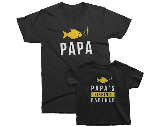 Papa and Papa's Fishing Partner. Matching T-shirts for Grandpa and Grandson  / Daddy and Son. Funny Birthday Gift Idea for Him Custom Name. -  Canada