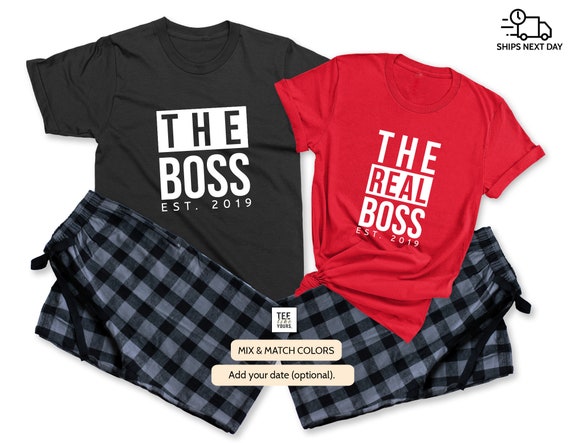The Boss & the Real Boss Couple Matching Pajamas. Christmas Matching Couple  Pajamas. Valentines Day Gift. Anniversary Gift. Holiday Pjs -  Singapore