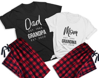 Pregnancy Announcement to Grandparents. Christmas Baby Announcement. Baby Reveal. Grandma & Grandpa Pajama Set. Matching Grandparents Shirts
