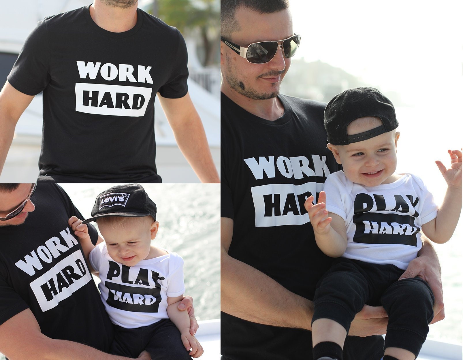 Work Hard Play Hard Tees/ Work Play Shirts Father Son - Etsy