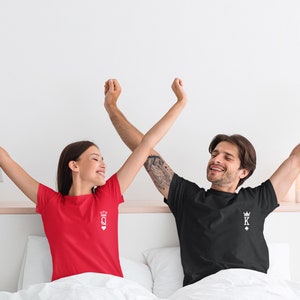 King & Queen Couple Matching T-shirts. Valentines days gift for him. Anniversary Gift. Boyfriend Gift. King of Spades, Queen of Heart Shirt