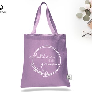 Parents Wedding Gift Tote Bags – Personalized Mother of the Bride & Mother of the Groom Canvas Tote – Wedding Day Keepsake Gift image 8
