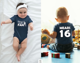 Sister's Biggest Fan. Brother's Biggest Fan. Dance Baby One-piece and T-shirt with name and number on back. Sibling dance custom t-shirts