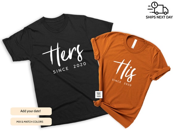 His Hers Camisetas a juego para parejas Regalo personalizado