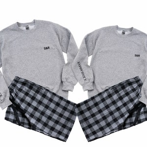 Roman numeral Date & Initials - Couple Christmas Pajamas, Matching Christmas pajamas, Christmas Engagement Gift, Anniversary gift. GG-CH/B