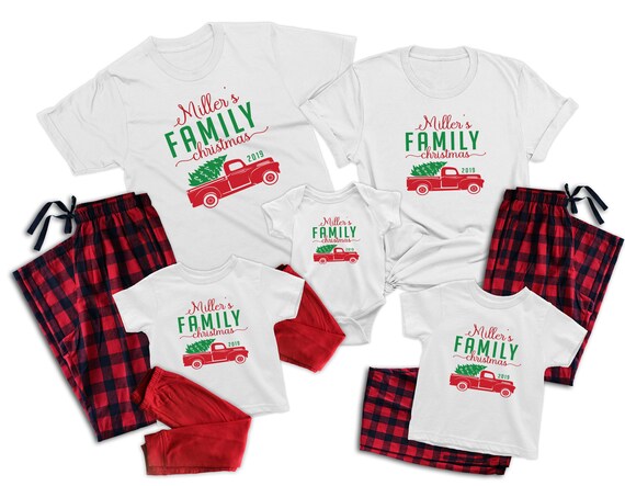 Family Christmas Truck and Tree Pajamas 