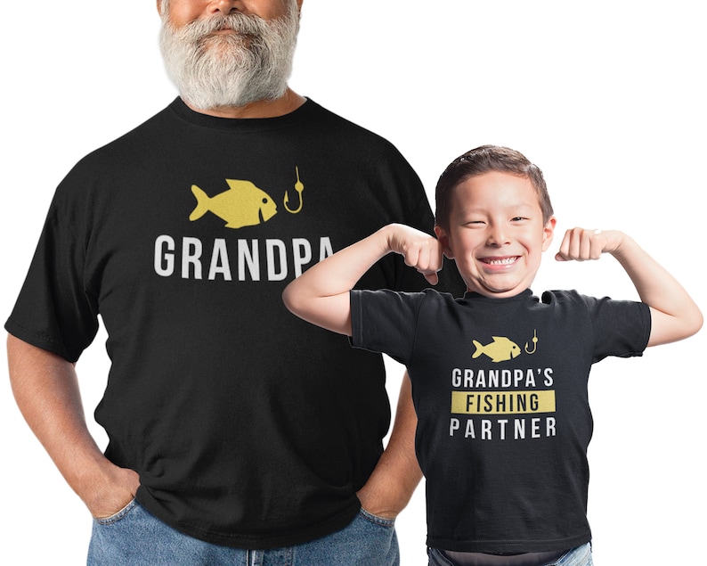 Grandpa and Grandpa's Fishing Partner. Matching t-shirts for Grandpa and grandson/granddaughter. Father's Day / Birthday gift for Grandpa image 6