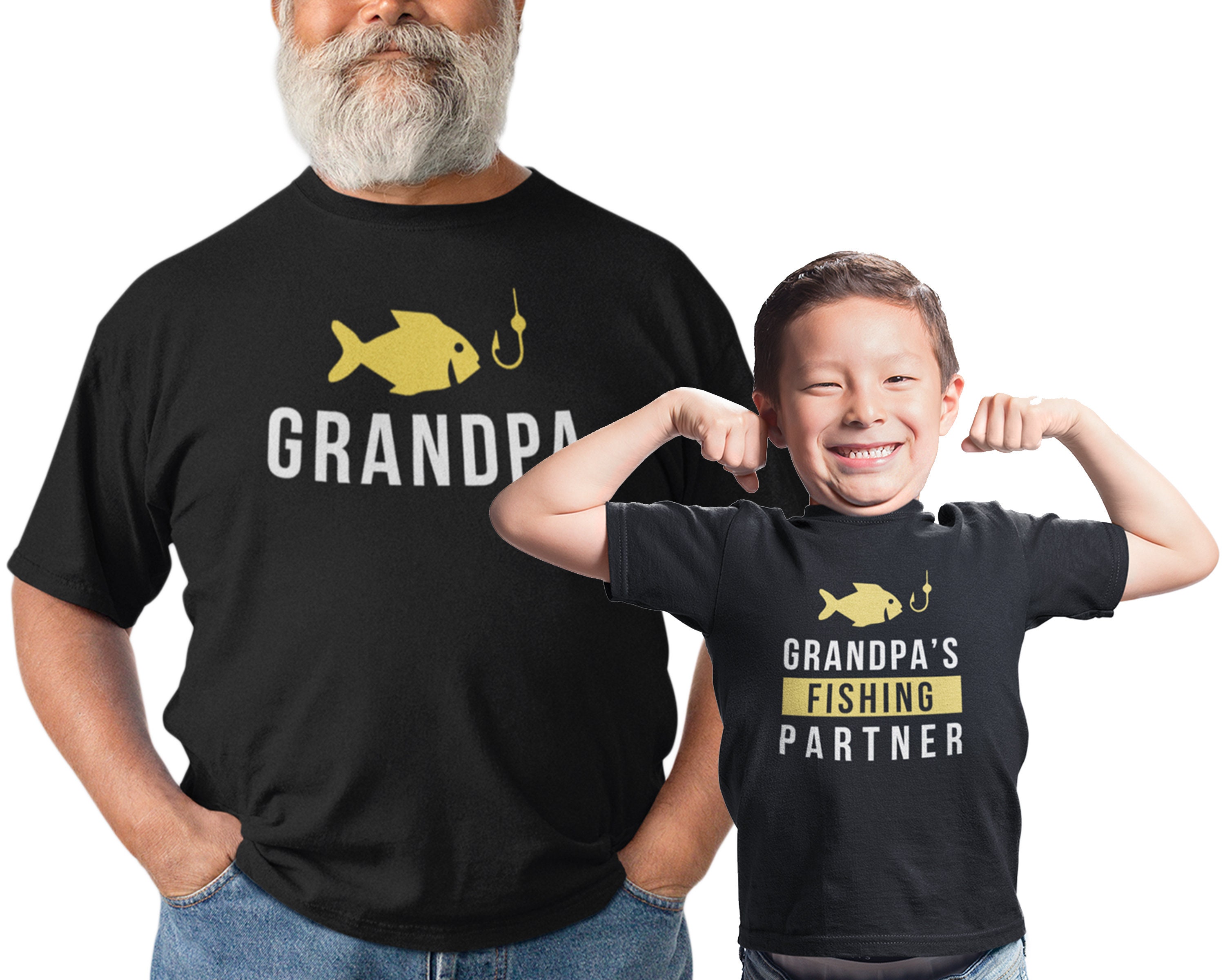 Grandpa and Grandpa's Fishing Partner. Matching T-shirts for Grandpa and  Grandson/granddaughter. Father's Day / Birthday Gift for Grandpa 