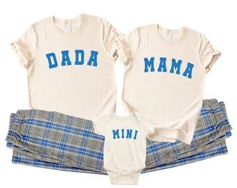 Family Matching Outfit. Newborn Mom Dad Shirts and Pants. Baby Shower Gift. Mama Hospital Pajama.