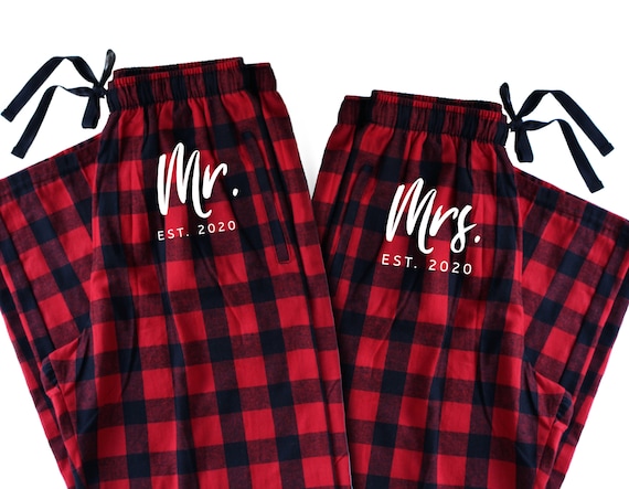 Flannel Pajama Pants Personalized With Your Mr and Mrs Name, Custom Flannel  Pj Pants, Matching Mr and Mrs Pajama Pants, Couples Shower Gift -   Canada