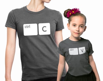 Copy and Paste. Mommy, Daddy, Son, Daughter/Baby Matching Family T-shirts. Ctrl+C Ctrl+V Tees, funny Birthday gift idea. Mini me outfit set.