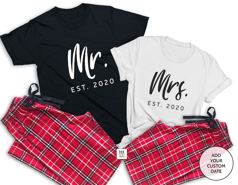 Mr. & Mrs. Couple Matching Christmas Pajamas Honeymoon Etsy Mr. & Mrs. Couple Matching Christmas Pajamas Honeymoon Etsy