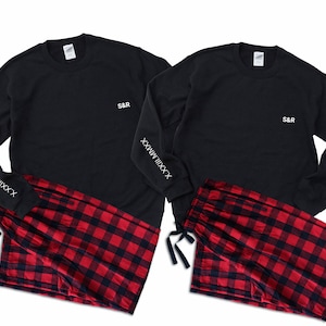 Roman numeral Date & Initials Couple Christmas Pajamas | Matching Christmas Pjs |  Christmas Engagement Gift | Anniversary gift. GB-R/B-2P
