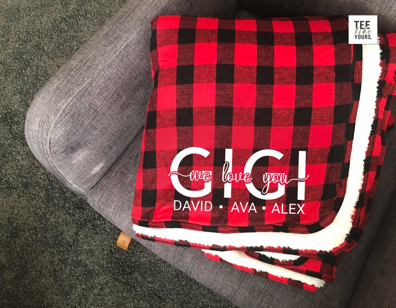 Personalized Grandparent Blanket With Grandkids Names Etsy