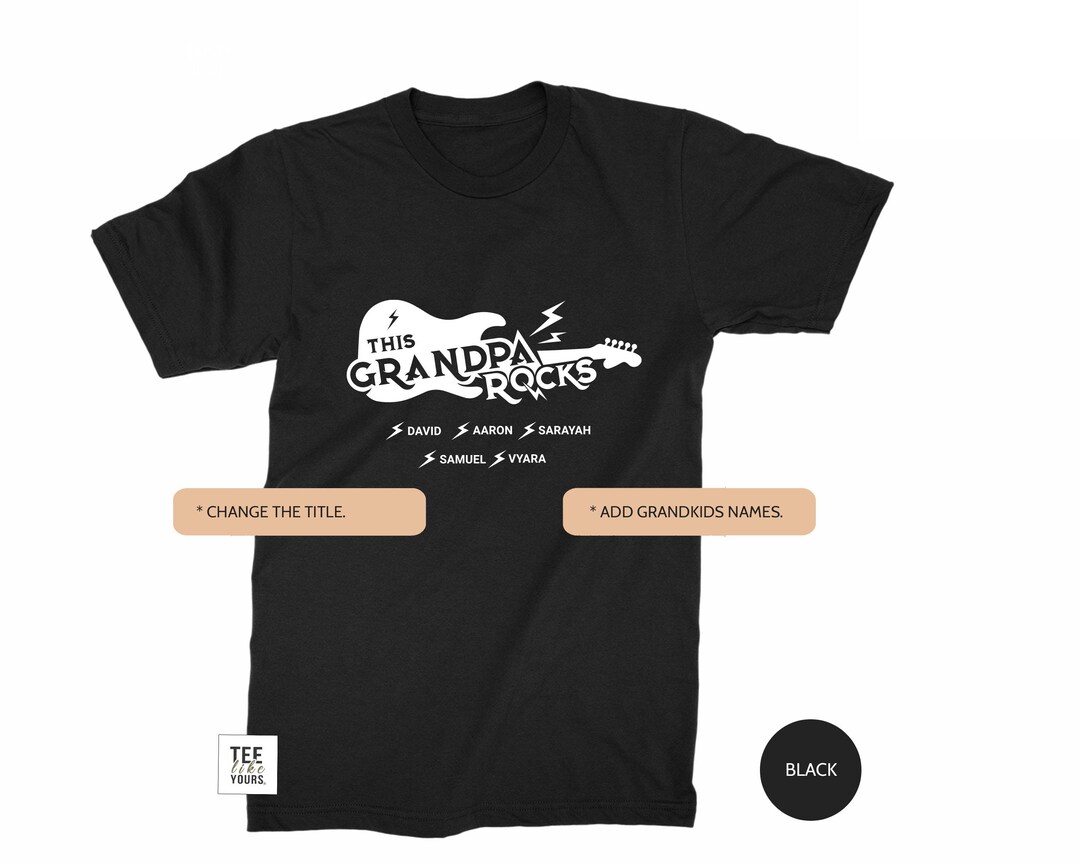 This Grandpa Rocks. Personalized Grandpa T-shirt With Guitar ...
