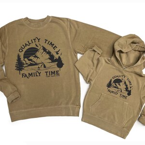 Quality Time Family Time. Father and Son Custom Sweatshirts, Father and Child sweater. Camping Sweaters. Father&#39;s Day gift. Dad Son Camp