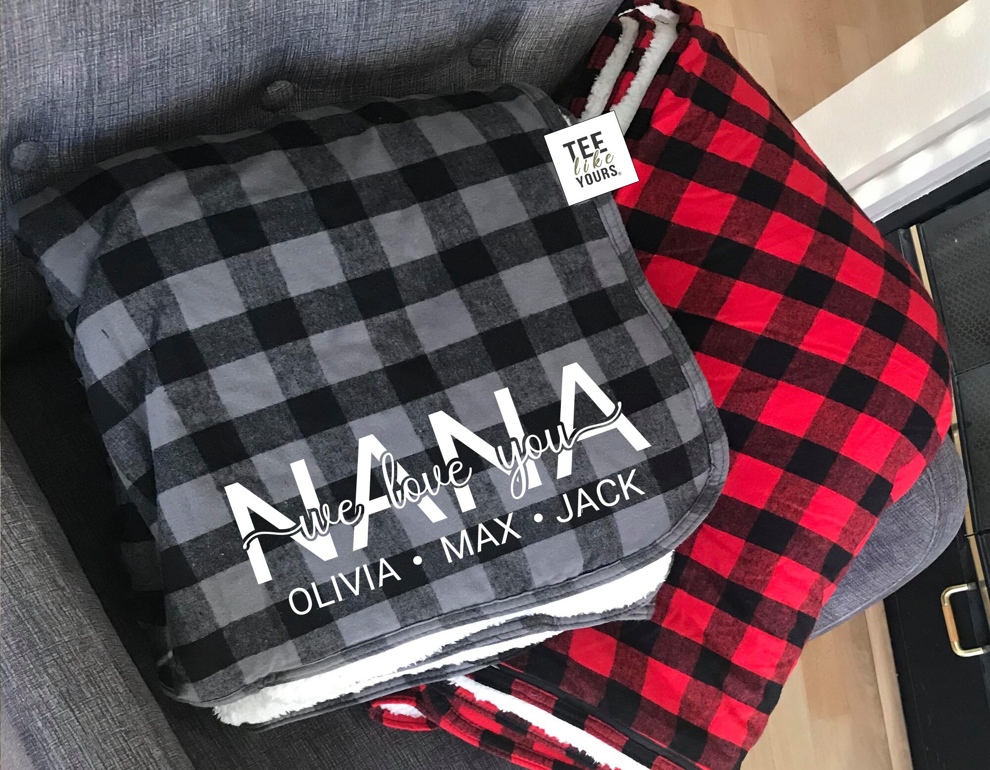 Personalized Grandparent Blanket With Grandkids Names Etsy