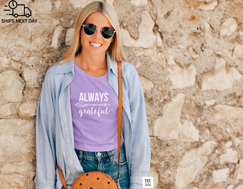 Always Grateful Grateful Shirt Best Gift for Her Mama Tee Mom T-shirt Mother's Day Gift Best gift for mom Blessed Mommy Tee Women's Lavender