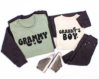 Grammy and Grammy's boy, Retro Matching grandma and grandson t-shirts, Retro Grandma Shirt. New grandma gift, Mother's Day gift for granny