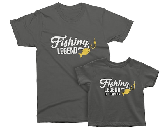 Fishing Legend and Fishing Legend in Training Fishing Lovers Gift for  Birthday or Any Occasion. Grandpa, Daddy and Me Matching Shirt Set 