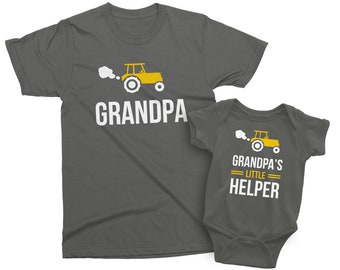 Grandpa and Grandpa's little helper. Matching T-Shirts for Grandpa and Grandson/Granddaughter. Grandpa's Birthday gift. Father's day gift