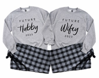 Future Wifey & Future Hubby - Couple Matching Pajamas, Engagement Gift, Fiance gift, Personalized gift for Couple, Newlywed Custom pajamas