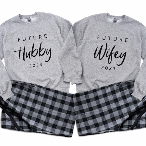 Matching Pjs Hubby Wifey Pjs Married Matching Sleepwear For - Main Image